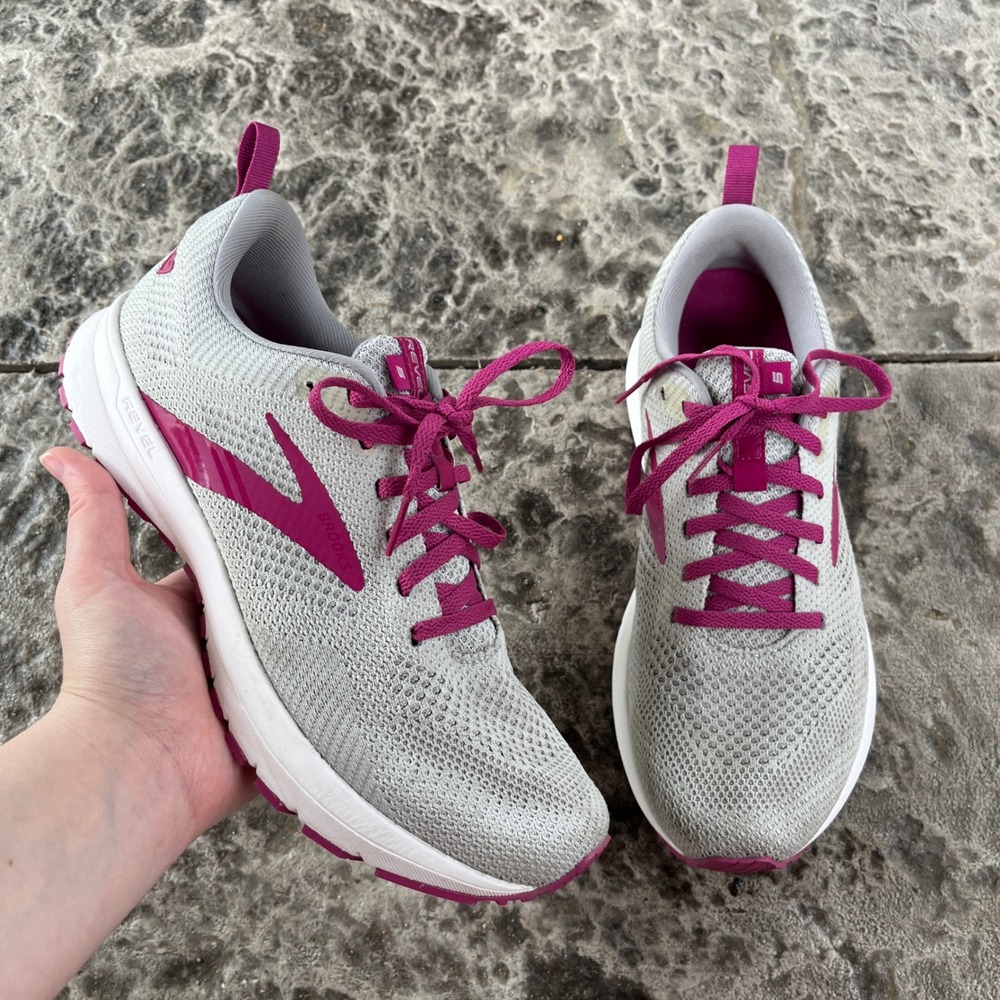 Brooks Revel 5 Women Running Shoes Grey Pink 1203611B033 Size 9.5 Medium comfort